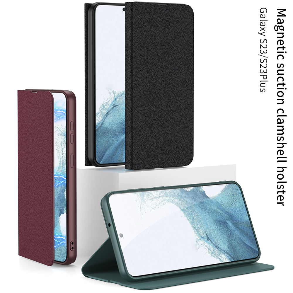 GKK til Samsung Galaxy S23 Magnetisk autoabsorberet PU læder pung Telefon Case Stand Cover GKK til Samsung Galaxy S23 Magnetisk autoabsorberet PU læder pung Telefon Case Stand Cover